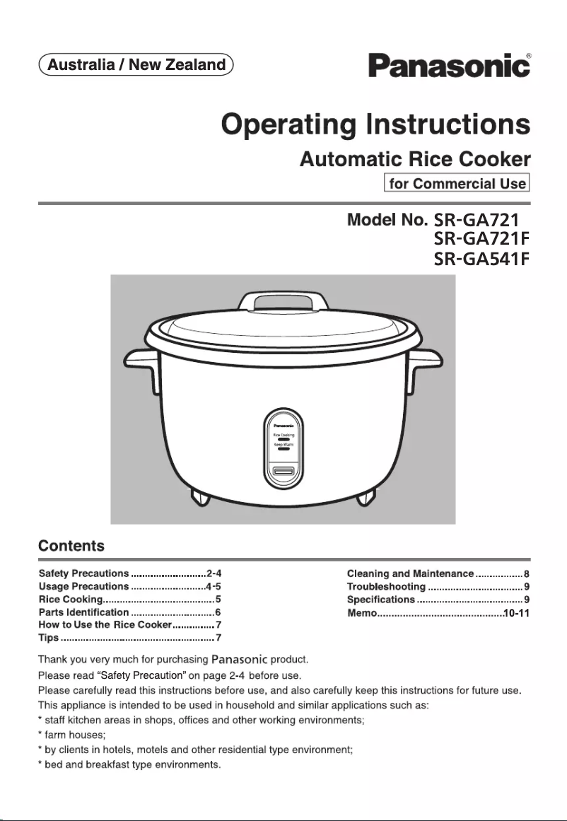 Imagen de la primera página del manual del dispositivo SR-GA541F