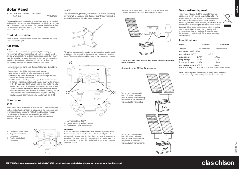 Imagen de la primera página del manual del dispositivo SY-M100W