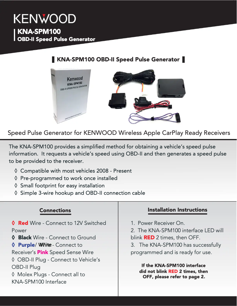 Imagen de la primera página del manual del dispositivo KNA-SPM100