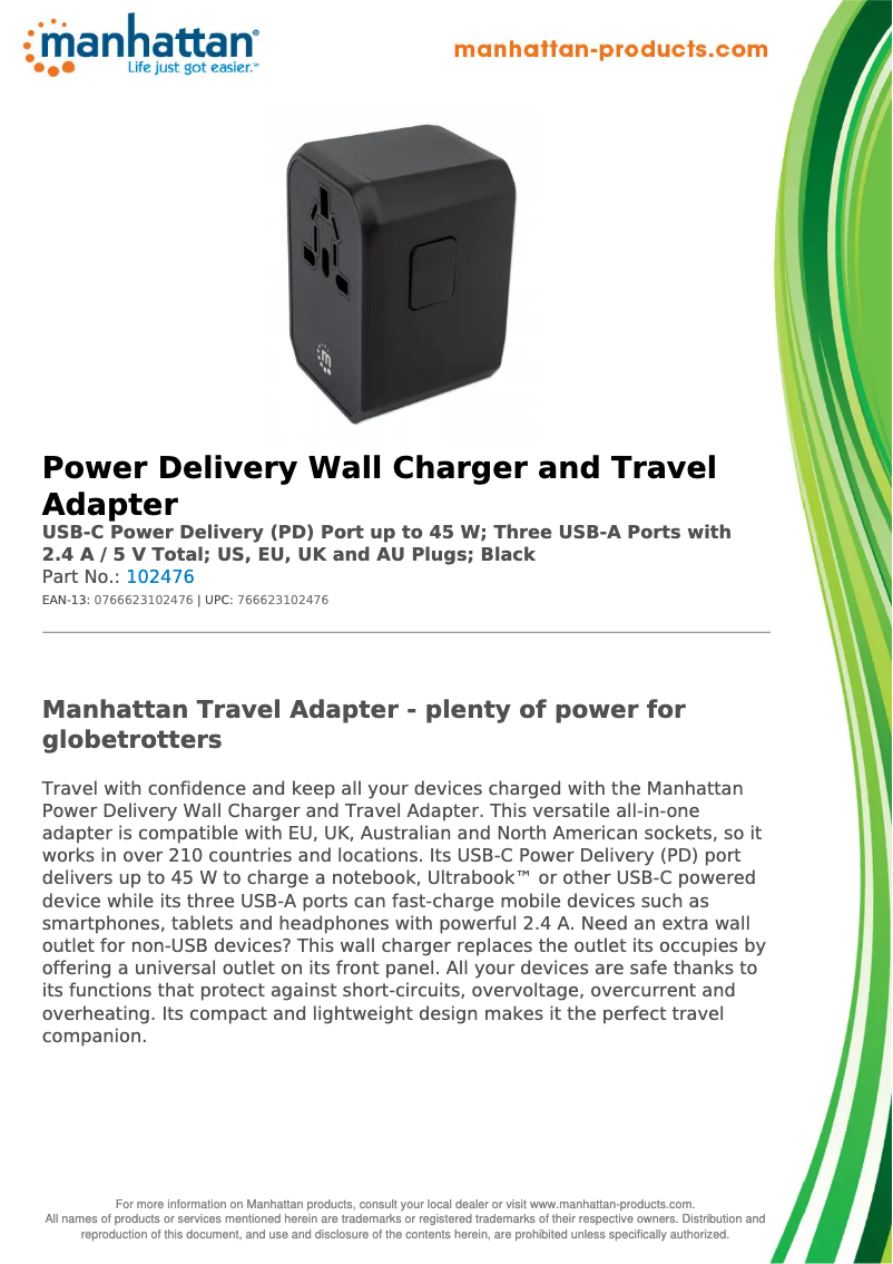 Imagen de la primera página del manual del dispositivo 102476