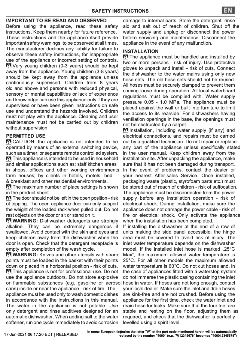 Imagen de la primera página del manual del dispositivo BBO 3T133 P X CH