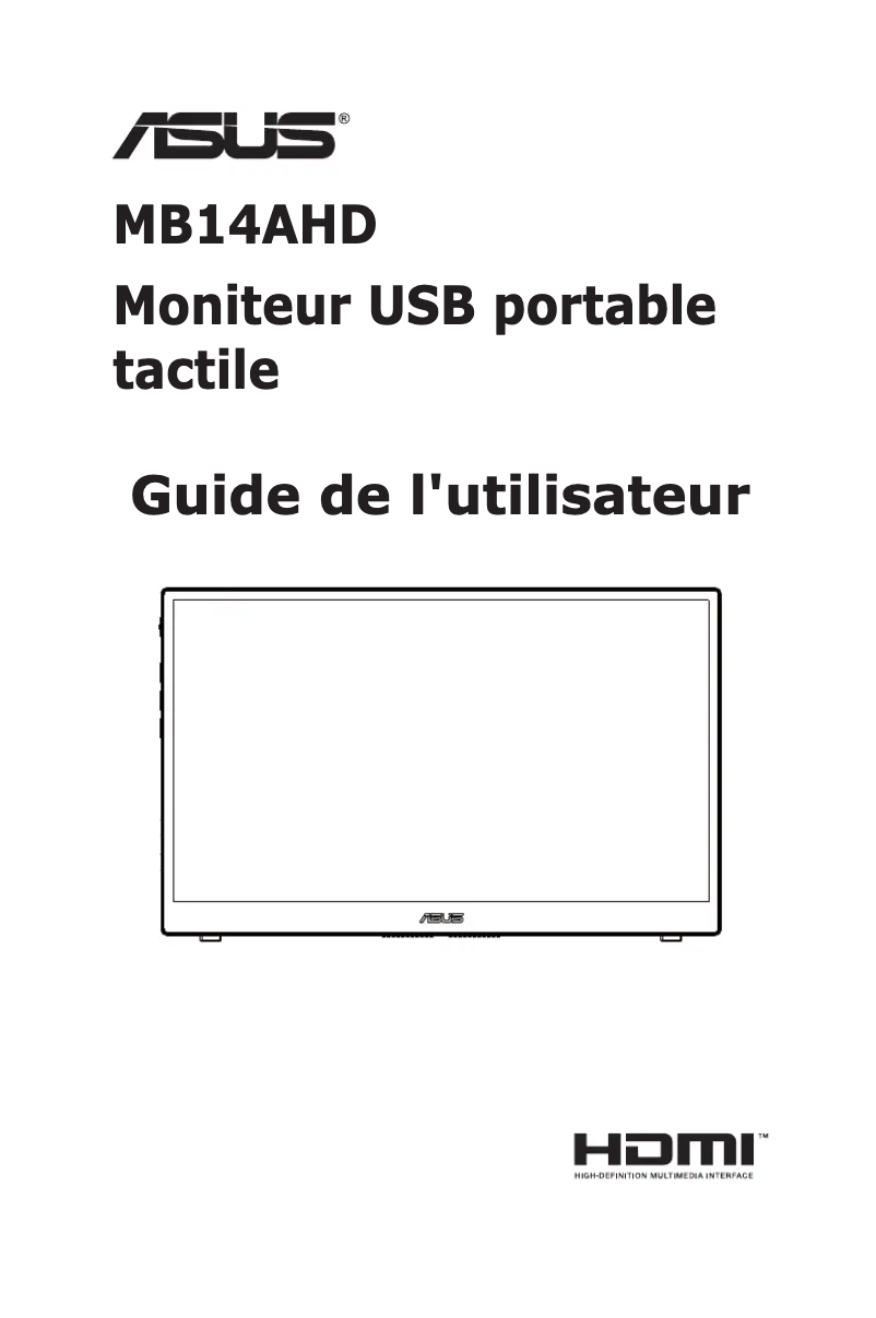 Imagen de la primera página del manual del dispositivo ZenScreen MB14AHD