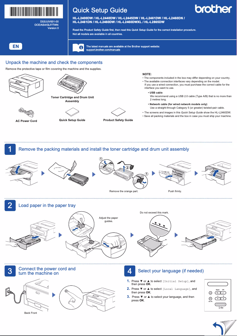 Página 1 del manual Manual de usuario Brother HL-L2460DN