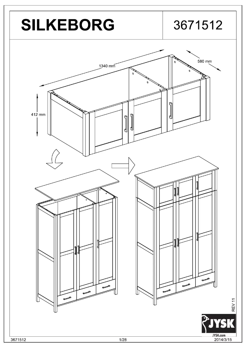 Imagen de la primera página del manual del dispositivo Silkeborg (134x42x58)