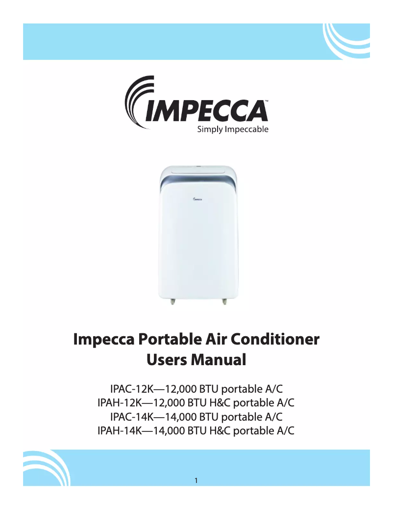 Página 1 del manual Manual de usuario Impecca IPAC-12KS
