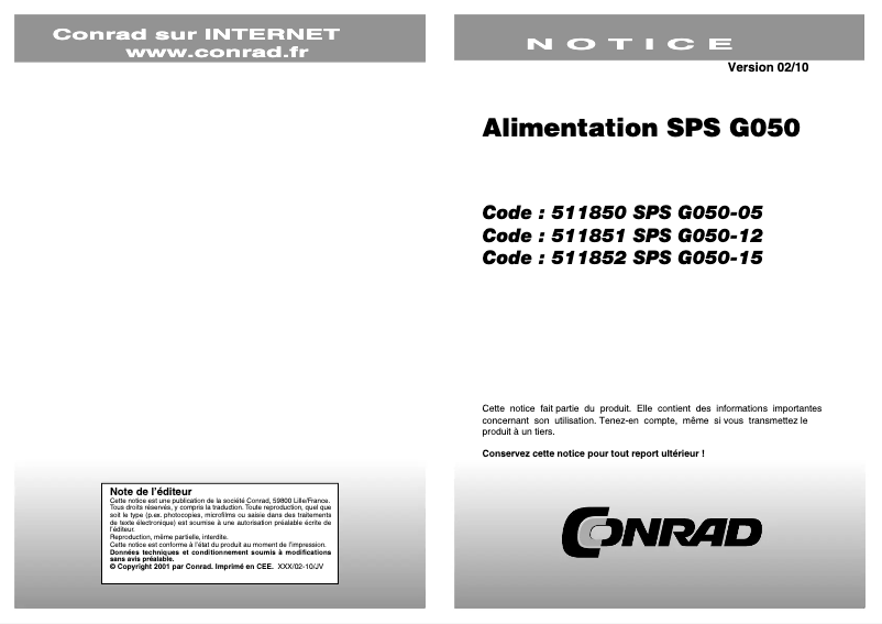 Imagen de la primera página del manual del dispositivo SPS G050-12