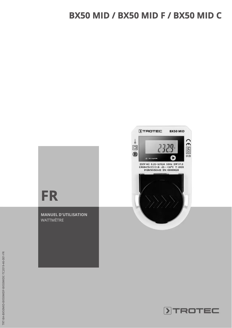 Imagen de la primera página del manual del dispositivo BX50