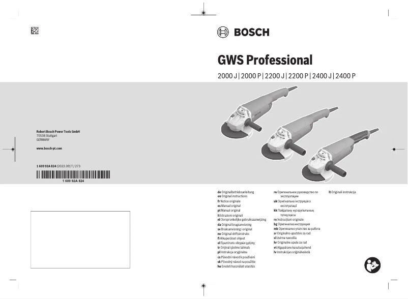 Imagen de la primera página del manual del dispositivo GWS 2000 J Professional