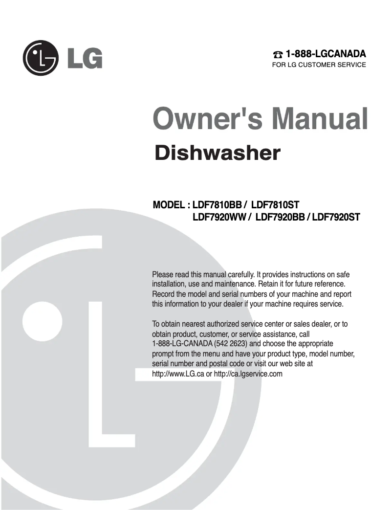 Imagen de la primera página del manual del dispositivo LD-6105TB