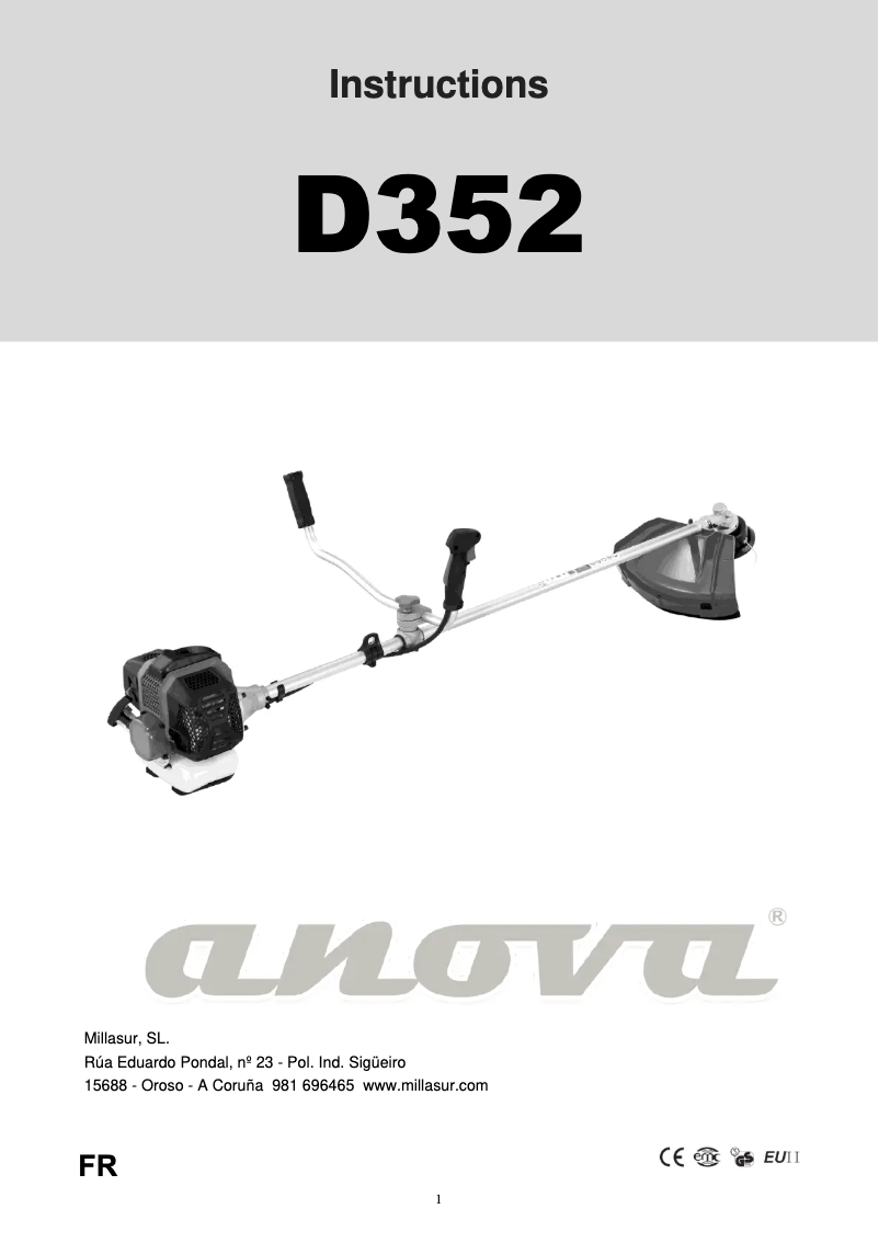 Imagen de la primera página del manual del dispositivo D352