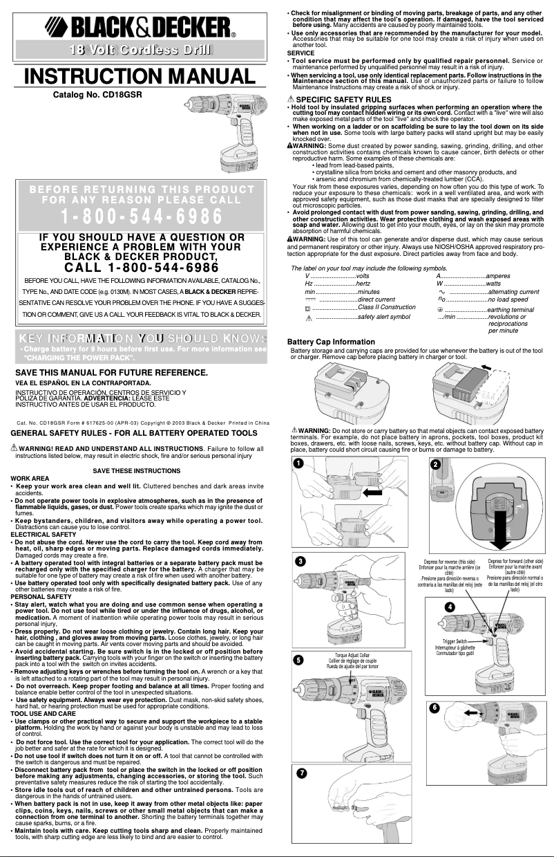 Imagen de la primera página del manual del dispositivo CD18GSR