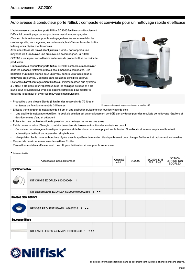 Página nº 1 - Ficha técnica Nilfisk SC2000