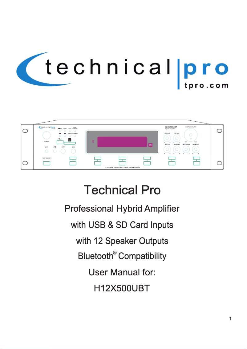 Imagen de la primera página del manual del dispositivo H12X500UBT