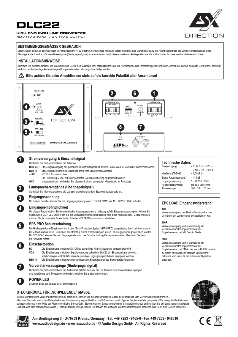 Página 1 del manual Manual de usuario ESX DLC22