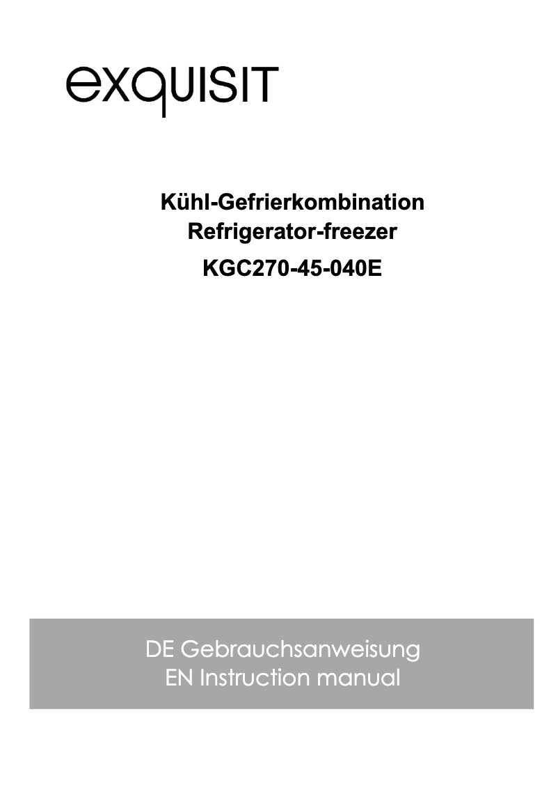 Página 1 del manual Manual de usuario Exquisit KGC270-45-040E
