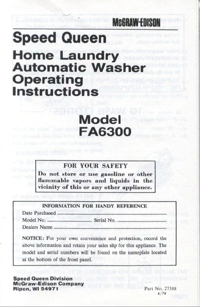 Imagen de la primera página del manual del dispositivo FA6300