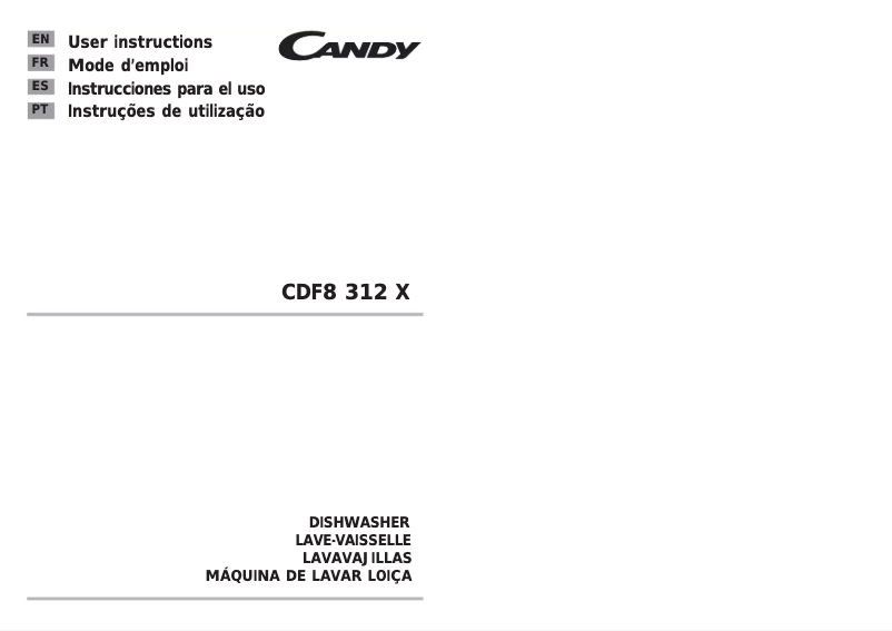 Página 1 del manual Manual de usuario Candy CDF8 312 X - S