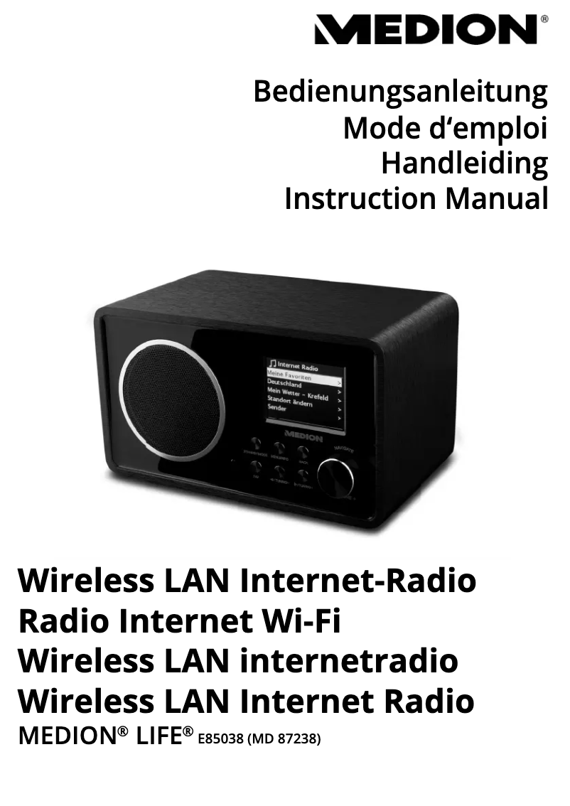 Imagen de la primera página del manual del dispositivo E85038 (MD 87238)