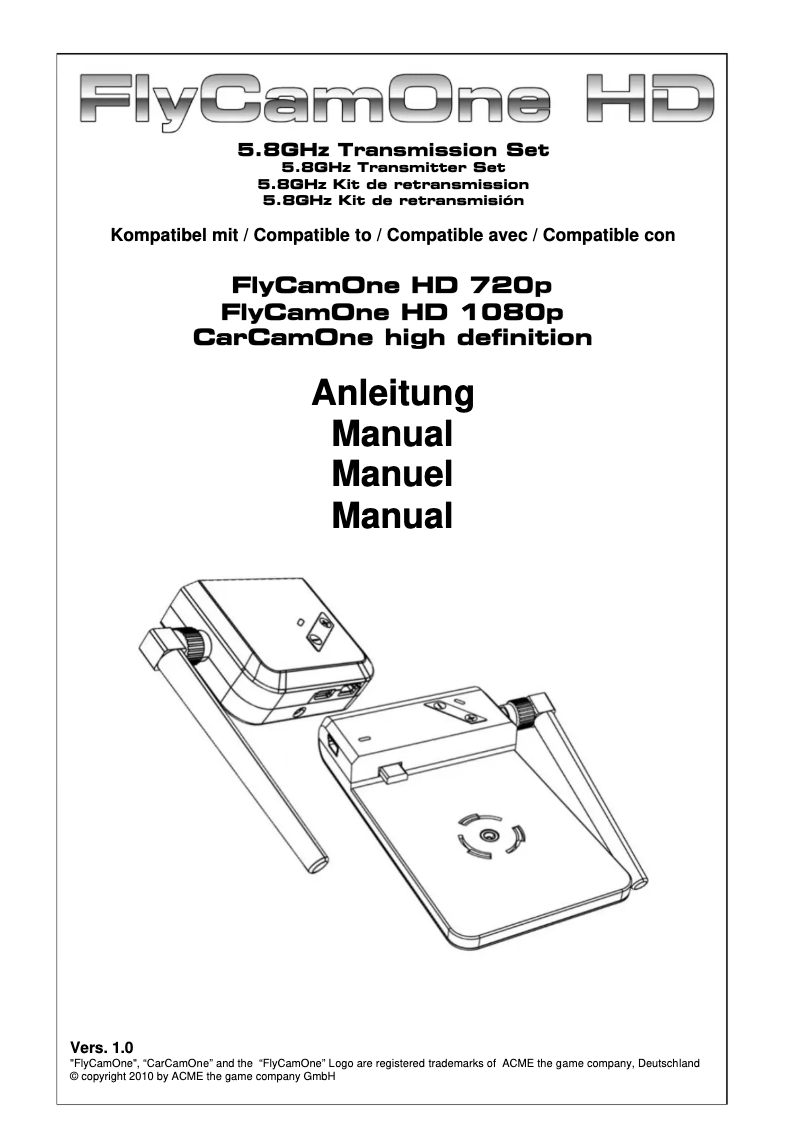 Imagen de la primera página del manual del dispositivo FlyCamOne HD 720p