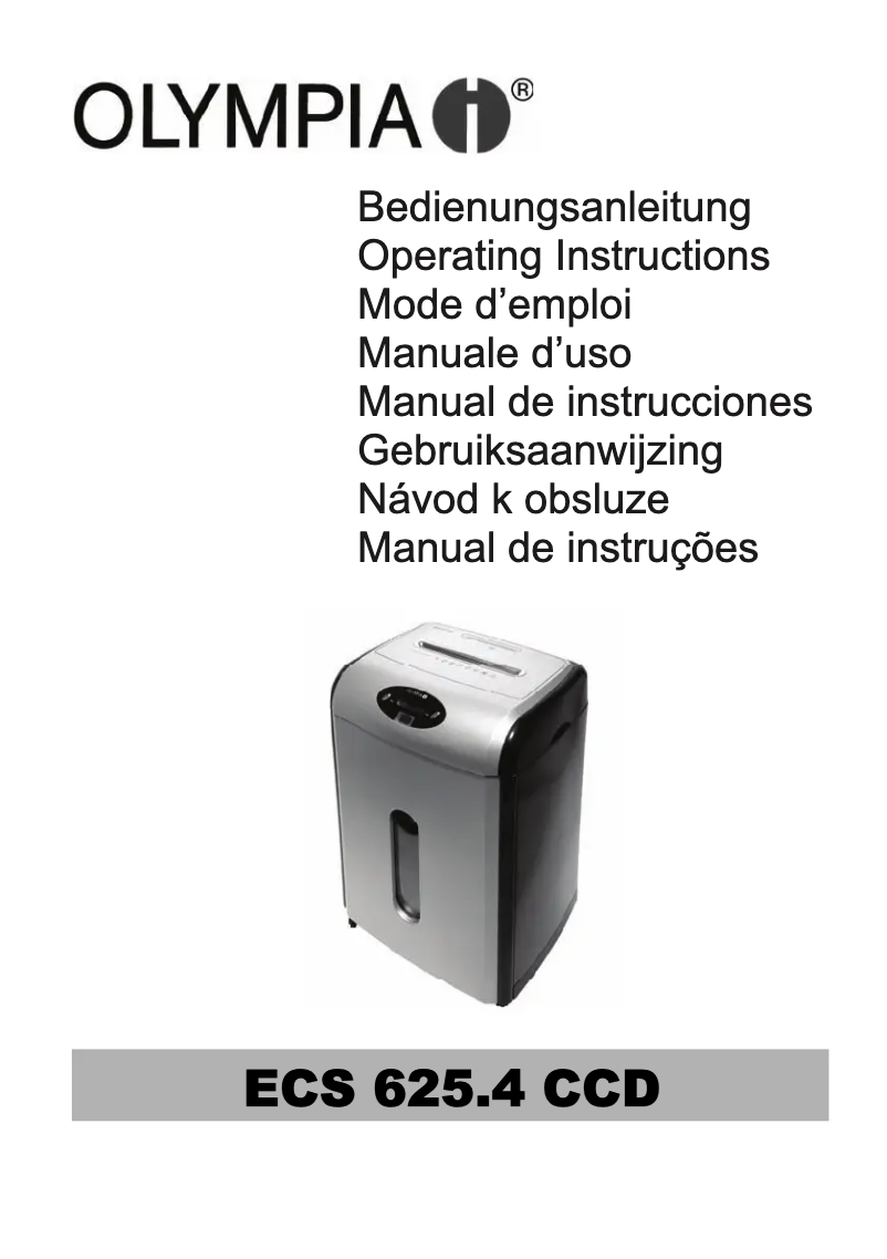 Imagen de la primera página del manual del dispositivo ECS 625.4 CCD