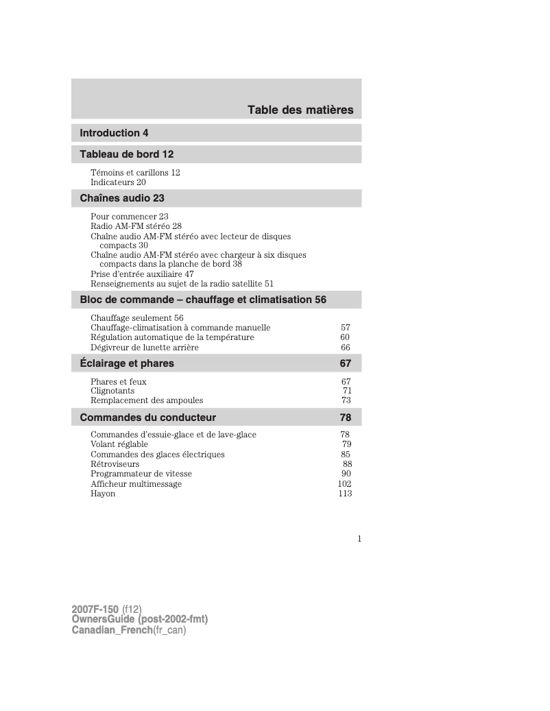 Página 1 del manual Manual de usuario Ford F-150 (2007)
