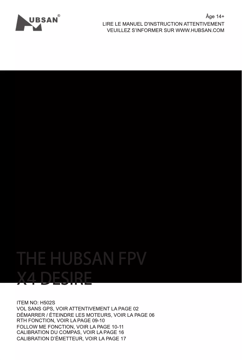 Imagen de la primera página del manual del dispositivo H502S X4 Desire FPV Plus