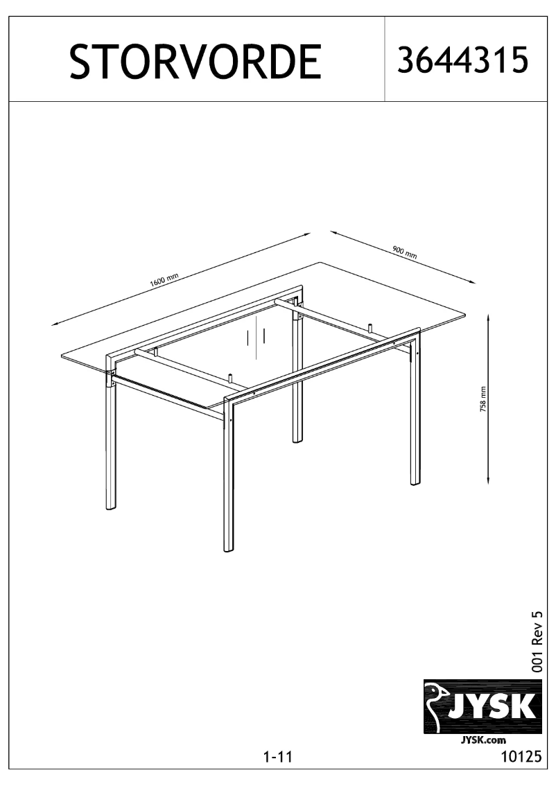Imagen de la primera página del manual del dispositivo Storvorde (90x160x74)