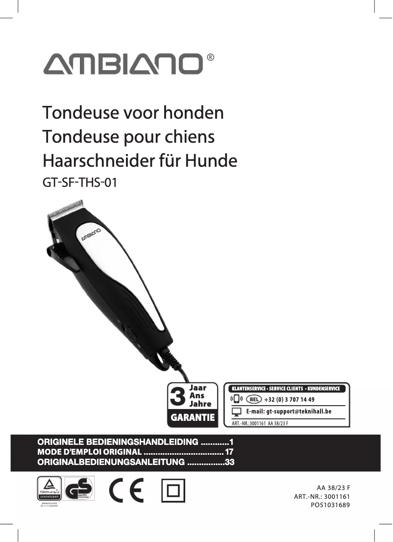 Página nº 1 - Manual de usuario Ambiano GT-SF-THS-01