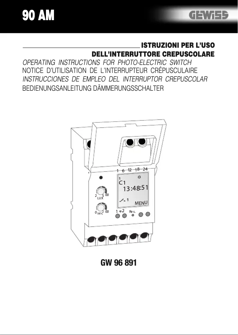Imagen de la primera página del manual del dispositivo GW96891