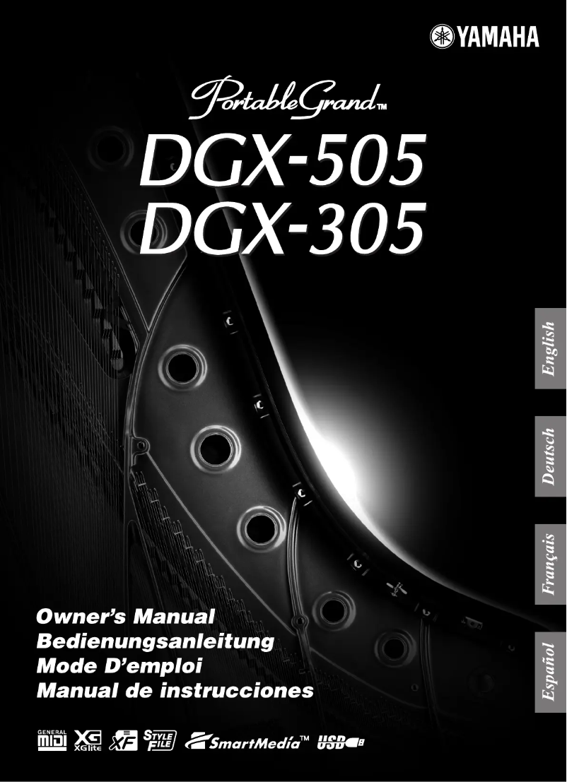 Imagen de la primera página del manual del dispositivo PortableGrand DGX-505