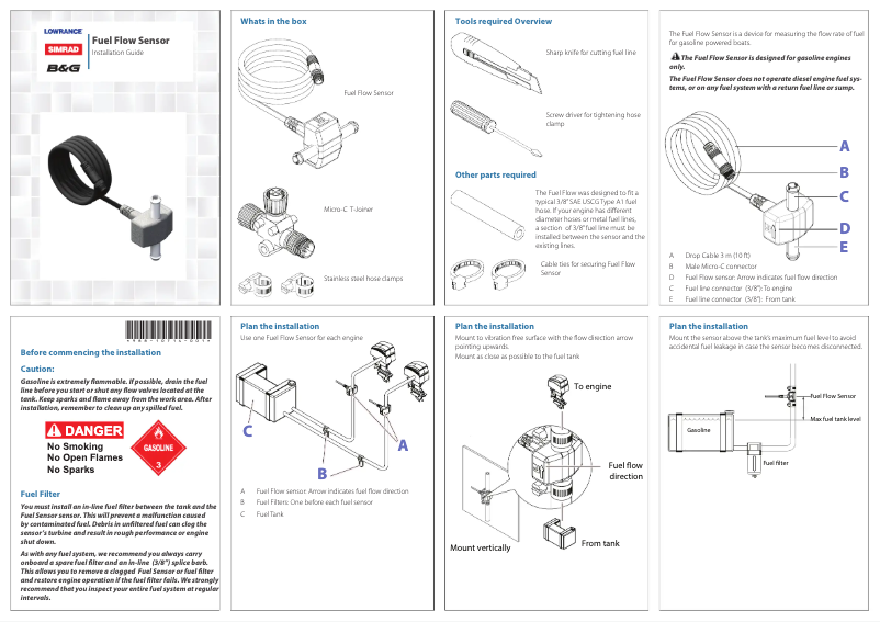 Página 1 del manual Manual de usuario Simrad Fuel Flow Sensor
