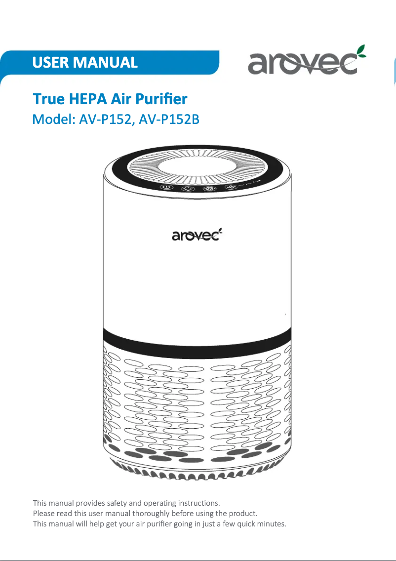 Imagen de la primera página del manual del dispositivo AV-P152B