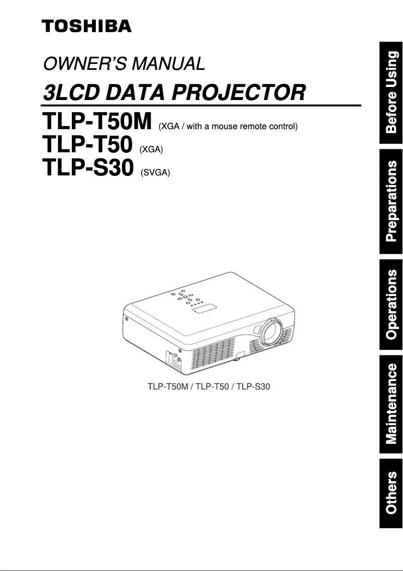 Imagen de la primera página del manual del dispositivo TLP-S30