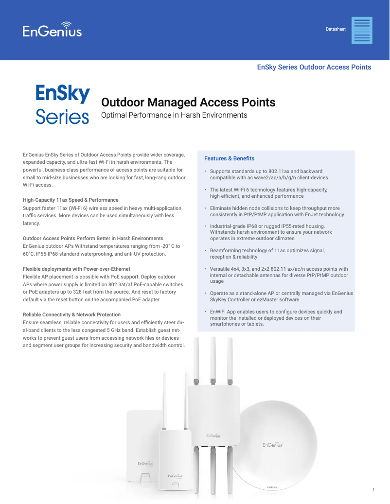 Imagen de la primera página del manual del dispositivo EWS850AP
