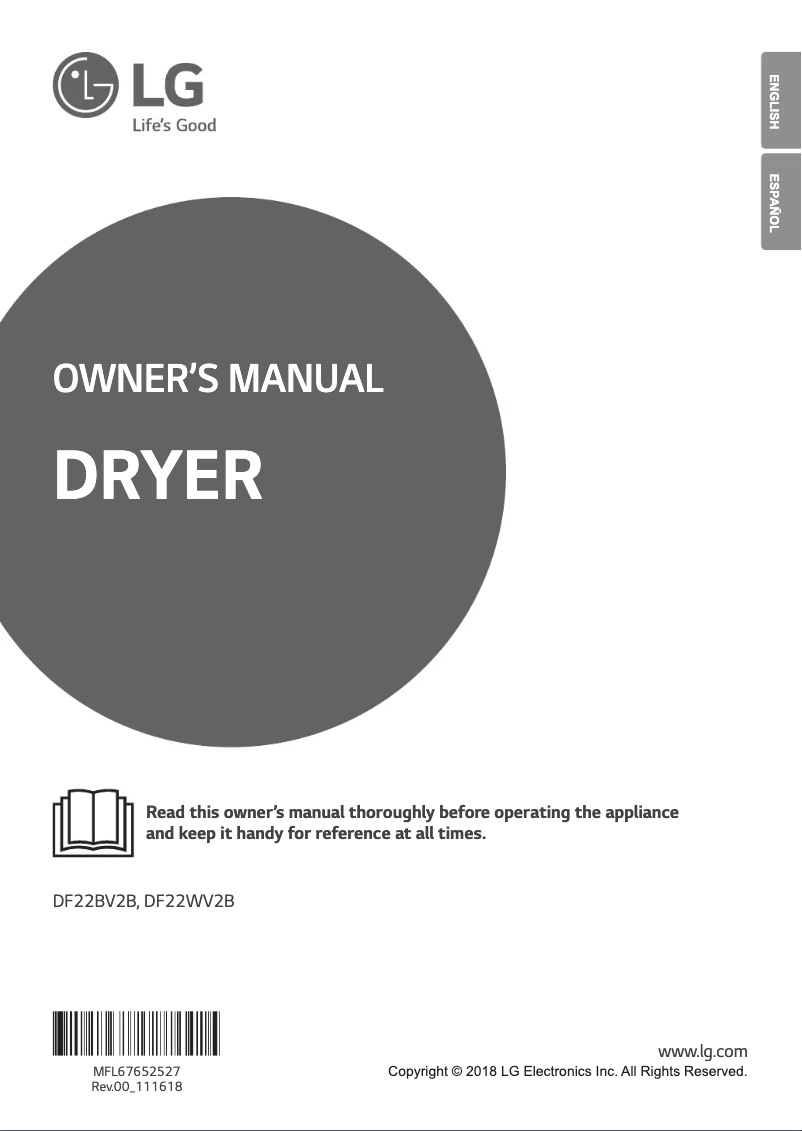 Imagen de la primera página del manual del dispositivo DF22WV2B