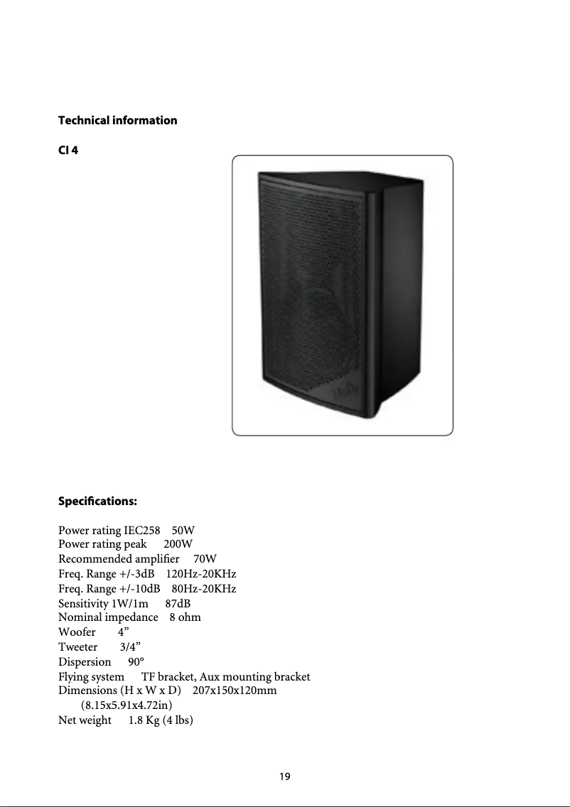 Página 1 del manual Ficha técnica Martin Mach CI4