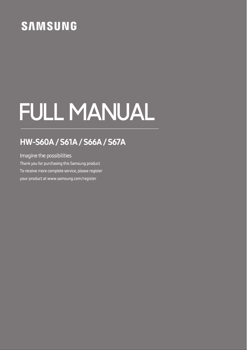 Página 1 del manual Manual de usuario Samsung HW-S67A