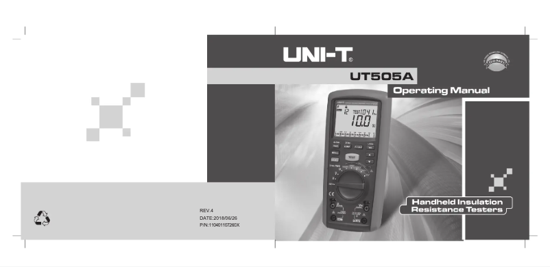 Imagen de la primera página del manual del dispositivo UT505A