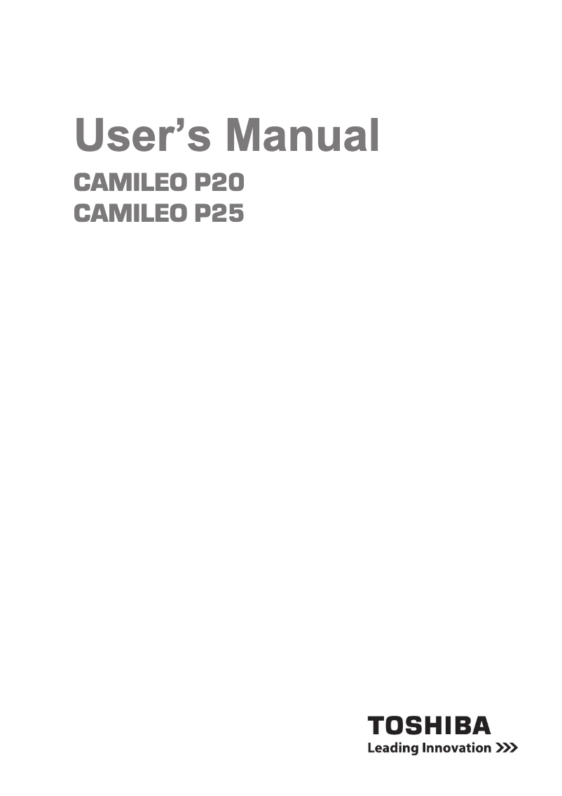 Página 1 del manual Manual de usuario Toshiba Camileo P25