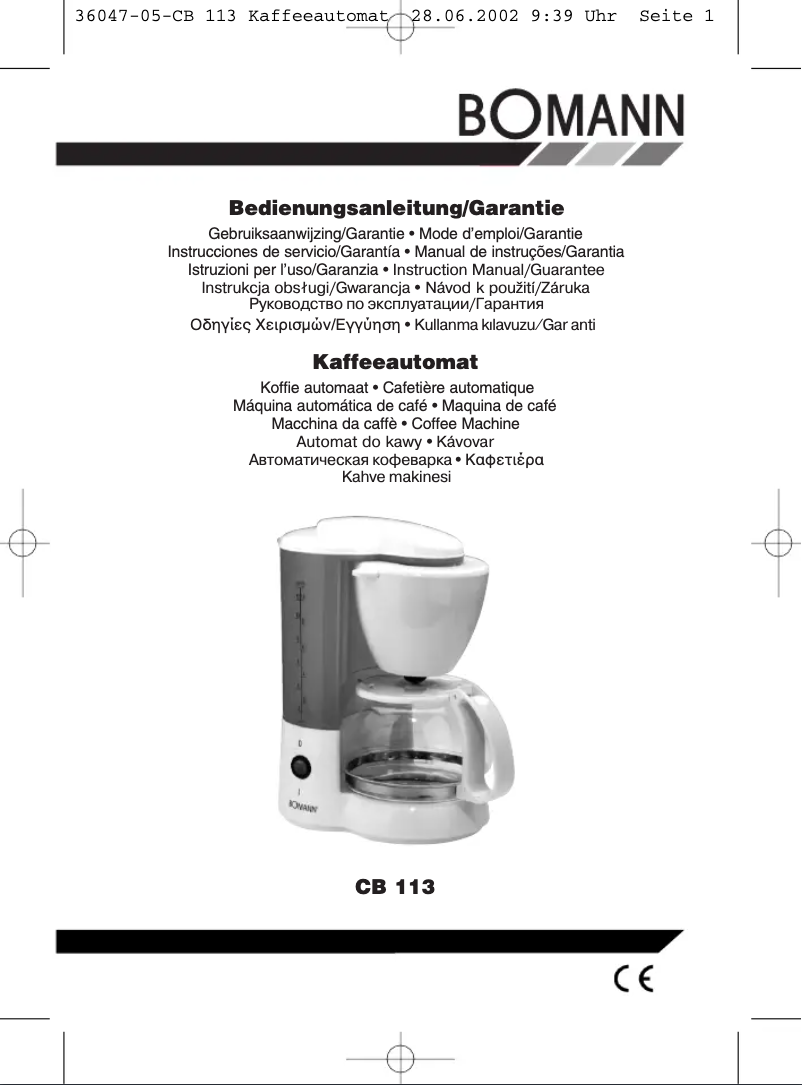 Imagen de la primera página del manual del dispositivo CB 113