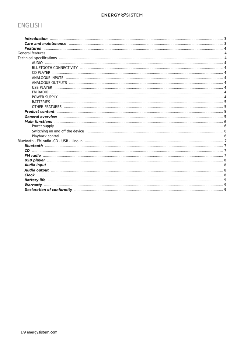 Imagen de la primera página del manual del dispositivo Boombox 3