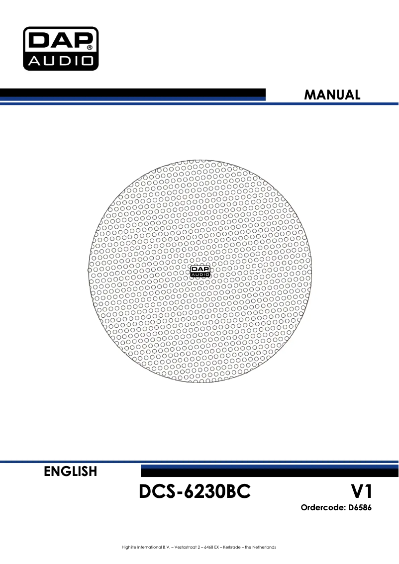 Página 1 del manual Manual de usuario DAP-Audio DCS-6230BC