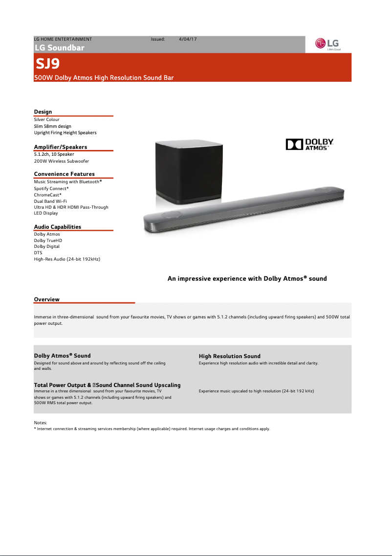 Página nº 1 - Ficha técnica LG SJ9
