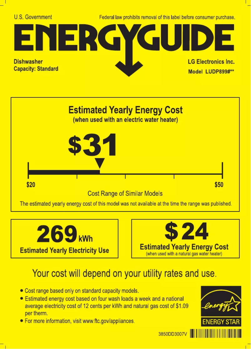 Página nº 1 - Etiqueta energética LG LUDP8997SN