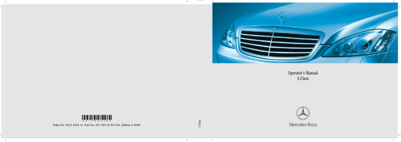 Imagen de la primera página del manual del dispositivo S-Class (2008)