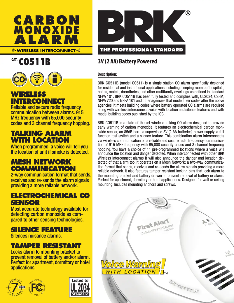 Imagen de la primera página del manual del dispositivo CO511B