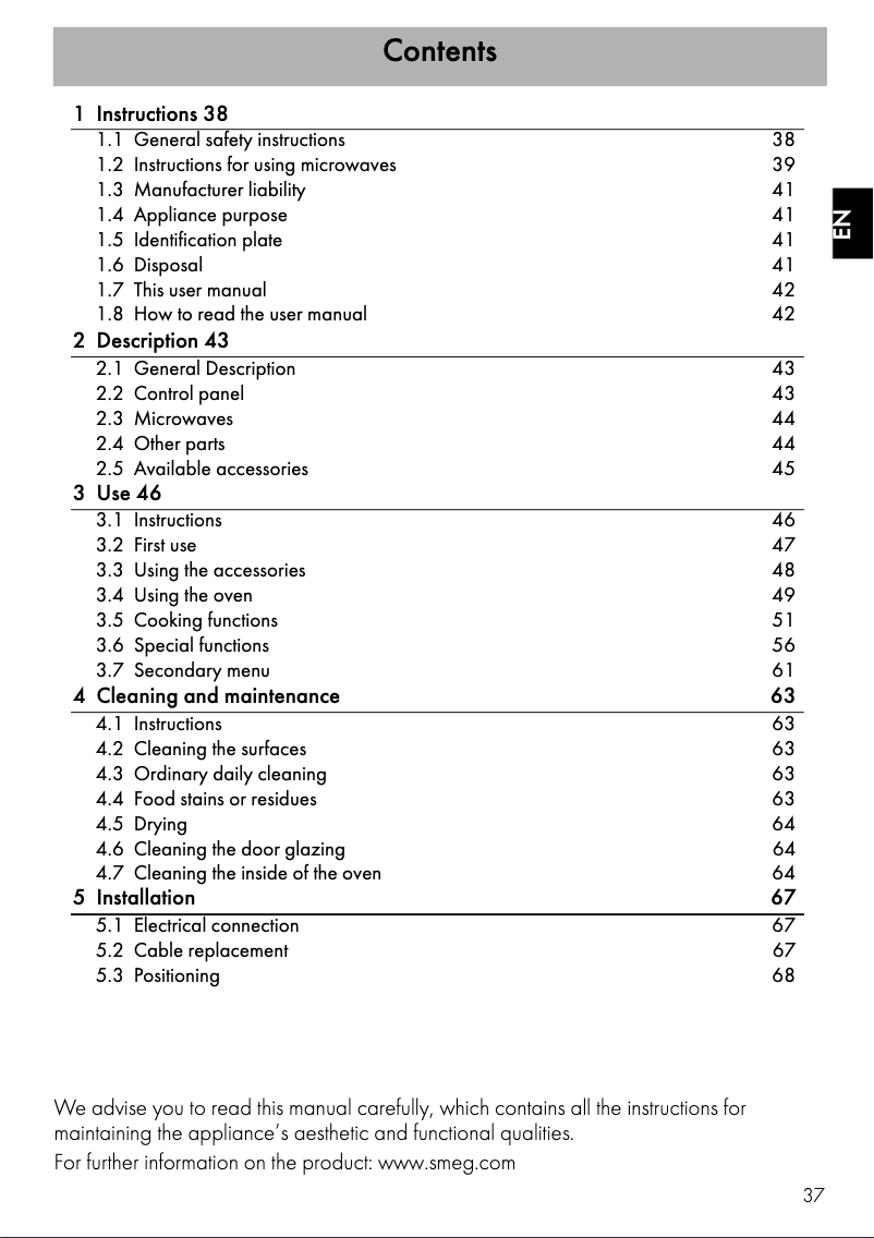 Página nº 1 - Folleto Smeg SF4800MAO