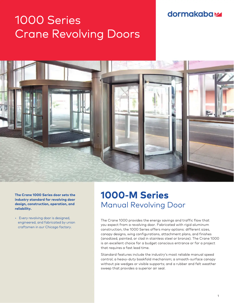 Imagen de la primera página del manual del dispositivo Crane 1000-M