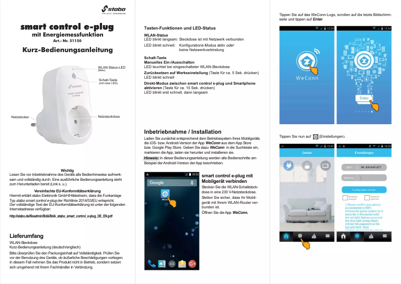 Imagen de la primera página del manual del dispositivo Smart control e-plug
