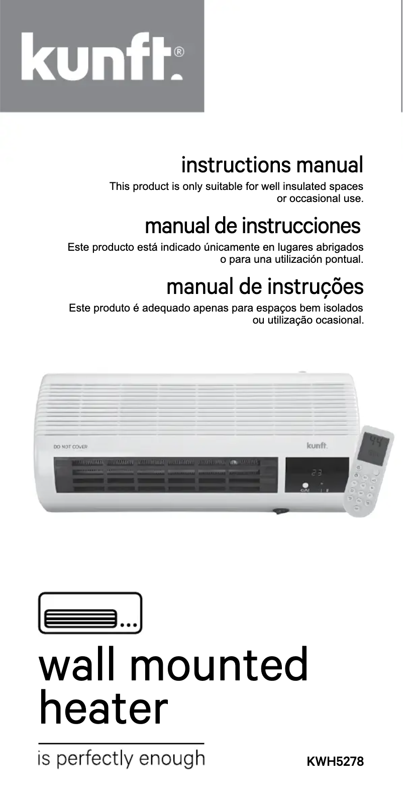Página nº 1 - Manual de usuario Kunft KWH5278